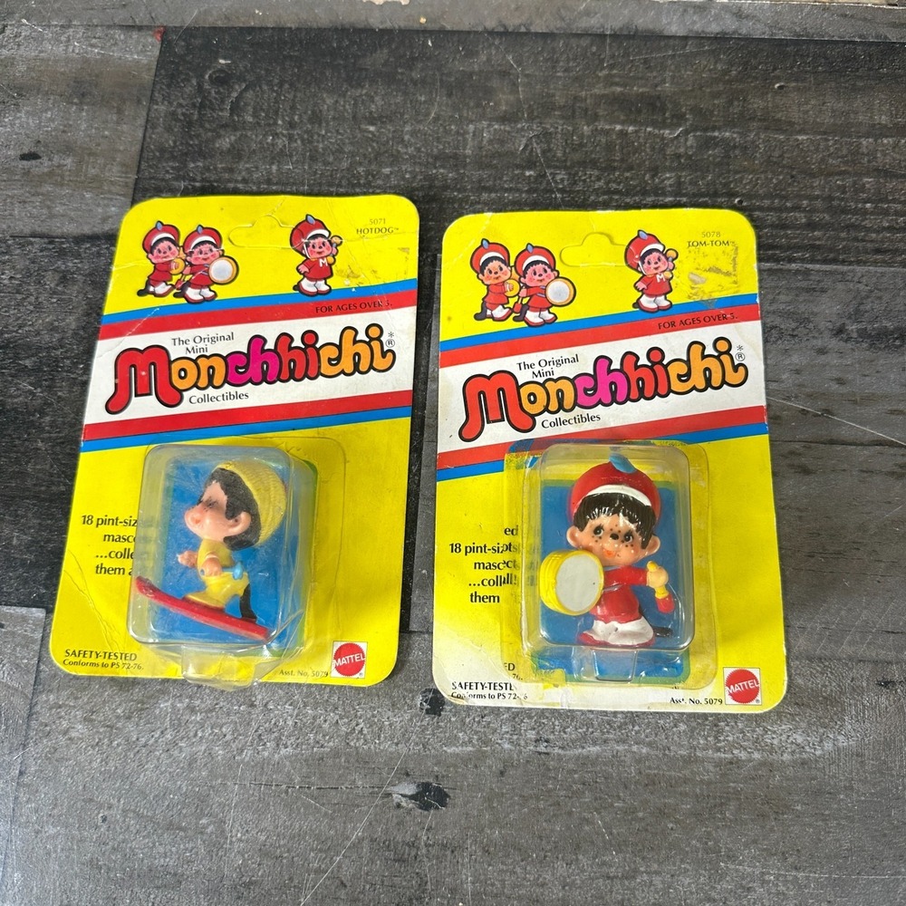1981 MATTEL THE ORIGINAL MINI MONCHHICHI COLLECTIBLES HOTDOG Tom-Tom